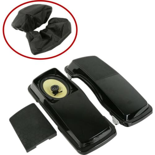 Motorcycle Saddlebag Lids w/ 6"x9" speaker For Harley Touring Electra Glide Street Glide Road King 1994-2013 Vivid Black