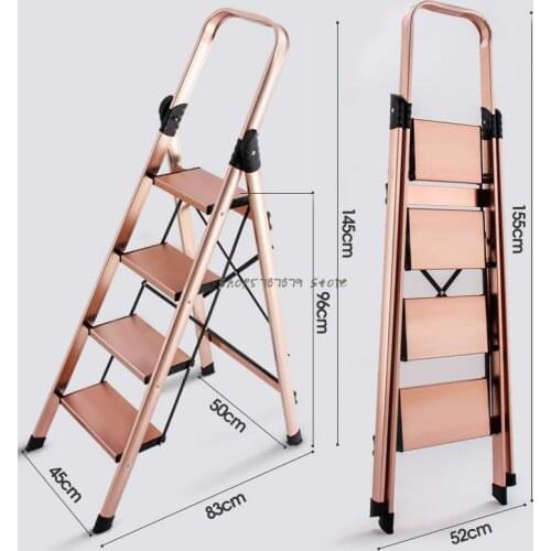 Ladder Household Folding Telescopic Aluminum Alloy Escalator Thickened Indoor Four Or Five Step Stairs Multi-functional Miter La