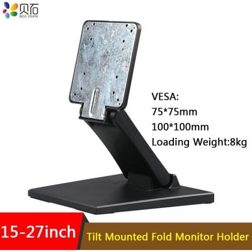15- 27inch Tilt Monitor Mounted LCD TV Holder Touch Screen Monitor Desk Bracket Folding Monitor Table Stand MAX VESA100x100mm