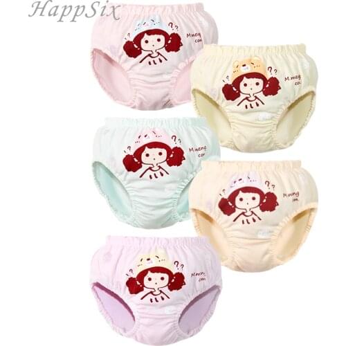4Pieces Baby Girls Underwear Cartoon Girl Bread underwear Kids Girls Briefs baby girl clothes 0-1-2Years Children