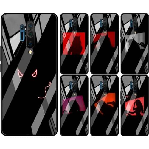 Tempered Glass Hot New Shell Luxury Cover Aesthetic Devil Woman For Oneplus 7 7T 8 Z 8 8T 9 9R Nord PRO 5G Phone Case