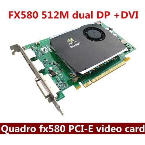 NVIDIA Original dua DP graphics card Quadro FX580 512MB PCI-E Medical DVI Interface Professional video card Supporting 2K HD