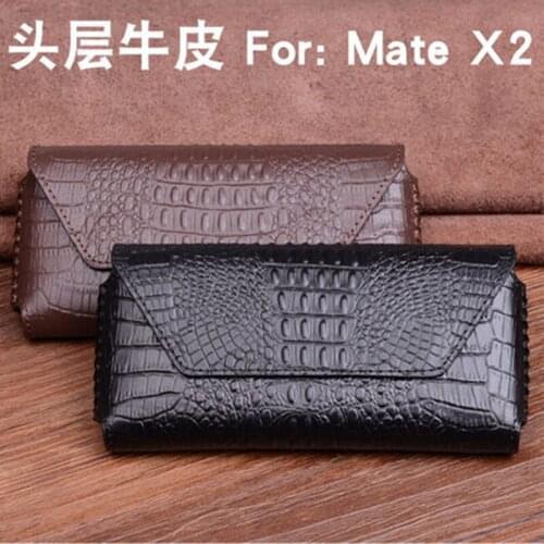 Original Genuine leather Cover Case for Huawei MATE X2 Magnetic Phone Pouch Sleeve for Huawei Matex2 Crocodile funda skin shell