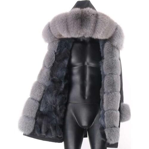 Real Fur Coat Fox Fur Collar Hood Winter Jacket Men Waterproof Long Parka Warm Outerwear Streetwear Detachable Natural Weight