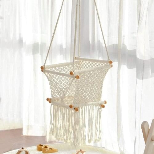 Tassel Garden Hammock Rope Lazy Chair Swinging Outdoor Indoor Furniture Hanging Rope Chair Swing for Kids Cat Seat bed Camping