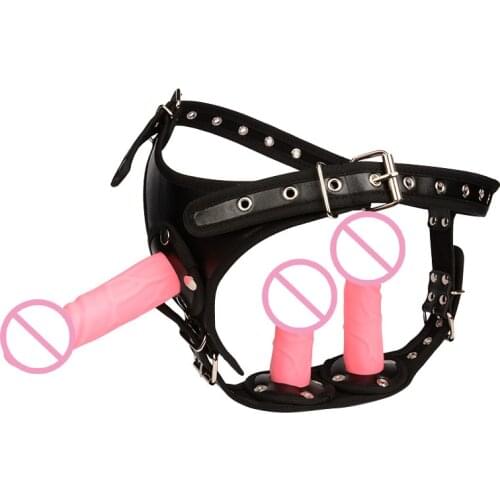 Adjustable Size Male&Female Chastity Belt with Dildo Anal Plug, Chastity Device, Adult Game, Gay Anal Sex Toy