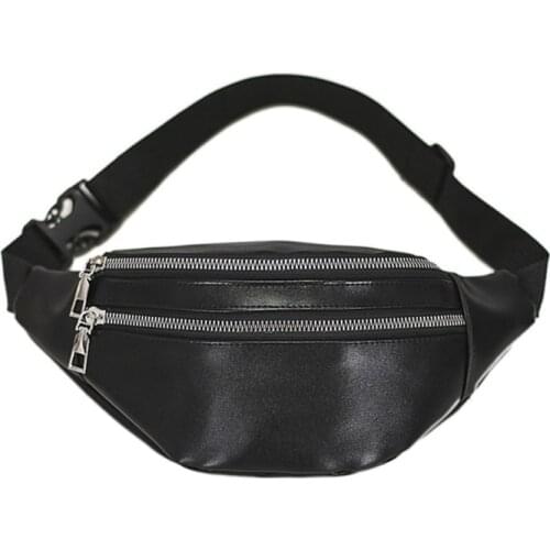 Fanny Packs Waist Pack Bag with Zipper Pockets Adjustable Belt PU Leather for Men Women Fashion Travel Pouch