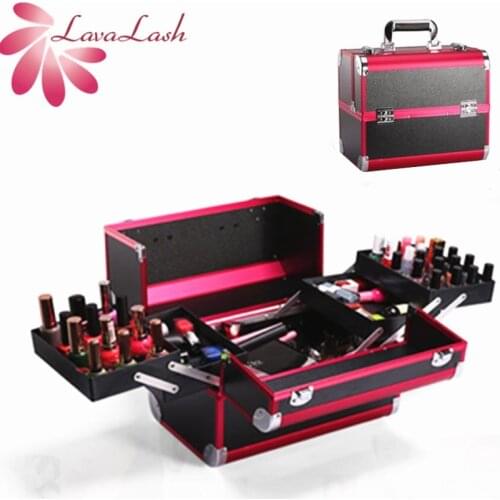 Professional Women Large Capacity Makeup Fashion Bag Cosmetic Case Bag Multilayer Storage Box Portable Makeup tools Storage