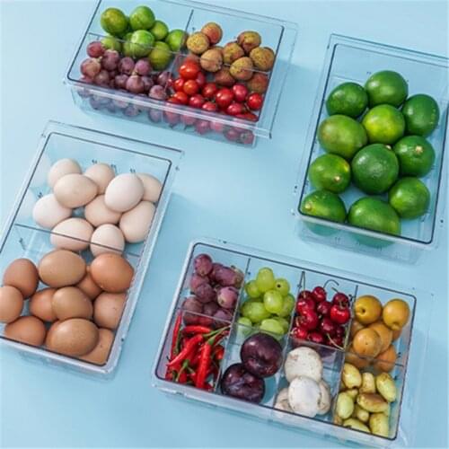 Transparent PET Refrigerator Drawer Storage Box Telescopic Pull Type Fruit vegetable Preservation Box Refrigerator Lattice