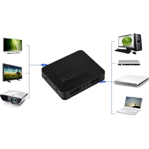 4K HDMI Splitter 1 In 2 Full HD 1080P 2 Port Hub Repeater Amplifier for HDTV DVD PS3 Xbox PUO88