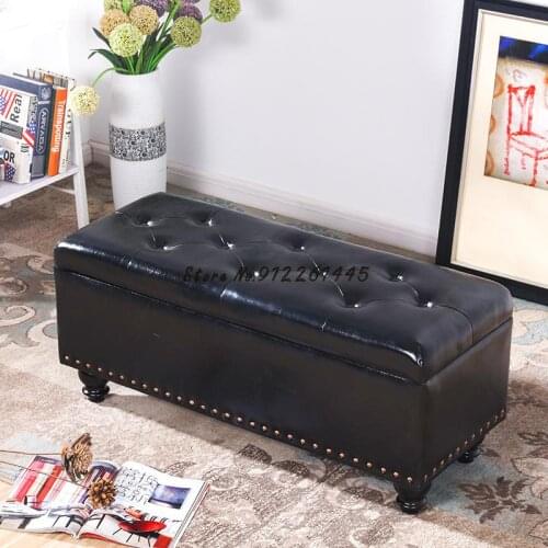 Multifunctional shoe changing stool creative storage door household sofa stool rectangular can sit in clothing store adult