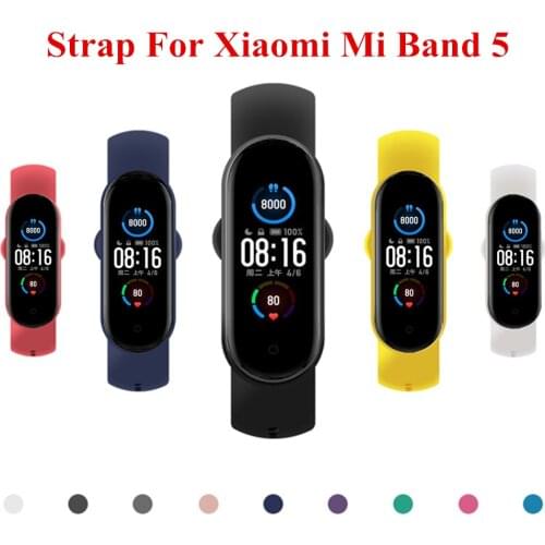 For Xiaomi Mi Band 5 Strap Wristband Colorful Silicone Bracelet Replacement Miband 5 Sport Strap for Mi Band5 Smart Accessories