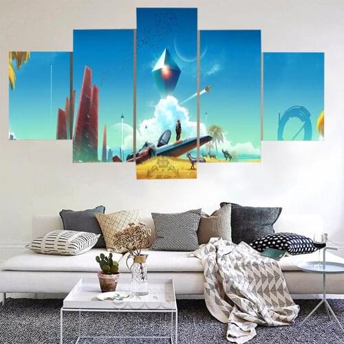 5 Piece Decorative Painting Poster New Fashion Office Home Mural No Sky Video Games Painting Home Decor