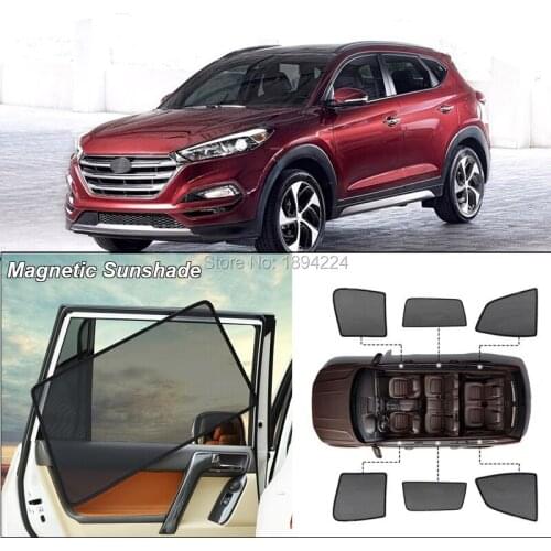Car Full Side Windows Magnetic Sun Shade UV Protection Ray Blocking Mesh Visor For Jeep Compass 2011
