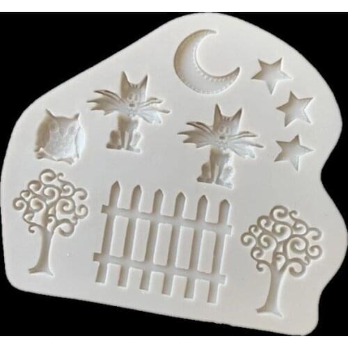 Fence night shape silicone mold turn sugar cake clay mold 15-734