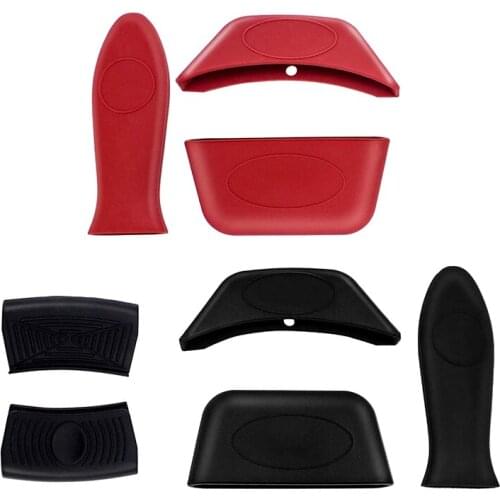 Silicone Hot Handle Holder Heat Resistant Potholder Silicone Pot Handle Sleeve for Cast Iron Skillets Frying Pans Handle