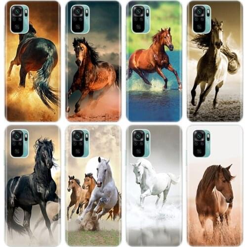 Running Horse Animal Silicone Phone Case for Xiaomi Redmi Note 10 9 Pro Max 10S 9S 8T 8 8A 9 9A 9C NFC 9T 7 Soft Cover