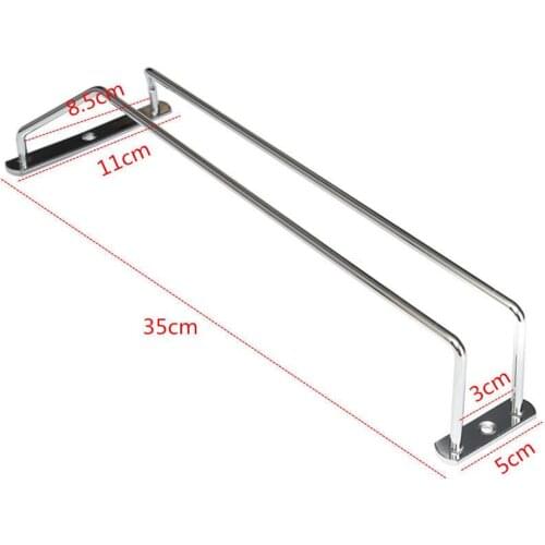 High Quality Useful 35cm Stainless Steel Wine Rack Glass Holder Hanging Bar Hanger Shelf