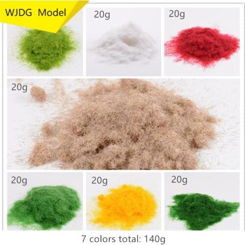 WJDG Model 140g 7 Colors 3mm Grass Powder Flock Adhesive Nylon Grass Powder Model Building Material Building model material