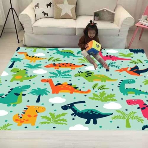 Funny Dinosaur Shaggy Anti-Skid Floor play Mats 3D Carpet Non-slip rug Dining Living Room Soft Kids Bedroom Mat Carpet