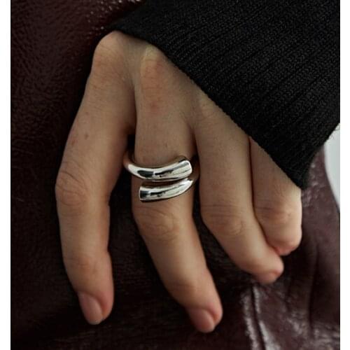 Punk Metal Gold Silver Color Personality Irregular Design Twisted Open Finger Ring For Women Fashion Jewelry