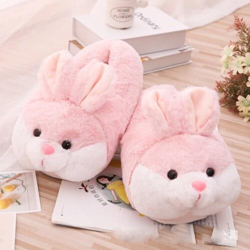 Winter Ladies Cartoon Animal Cotton Shoes Cute Plush Home Slippers Womens Warm Sneakers Female Bedroom Slides Adult Cosplay
