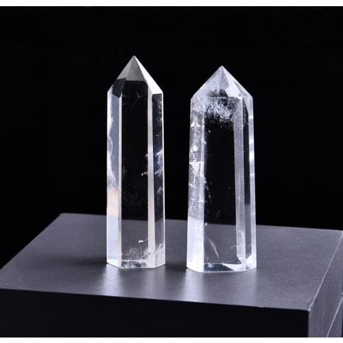 1PC Natural White Crystal Column Crystal Point Mineral Ornament Healing Wand Family Home Decoration Decoration DIY Gift