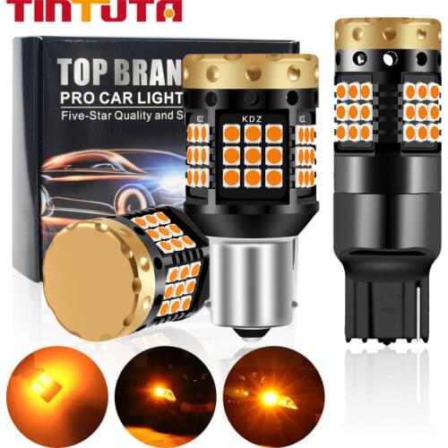 2Pcs Canbus P21W Led PY21W BA15S BAU15S W21W 7440 1156 Led Bulb Bulb T20 2000LM 3030 Chips Car Rear Car Signal Light Amber