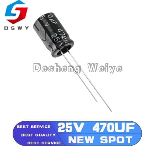 20PCS Higt Quality 25V470UF 8*12mm 470UF 25V 8*12 Electrolytic Capacitor