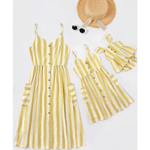 2021 New Arrival Summer Mosaic Family Matching Turquoise 100% Cotton Sets (Tank Dresses - Rompers ) Women Children Clothing