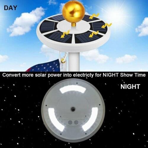 42 LED Super Bright Flagpole Lamp Solar Flagpole Light Powered Flag Pole LightWaterproof Adjustable Brightness Camping Light