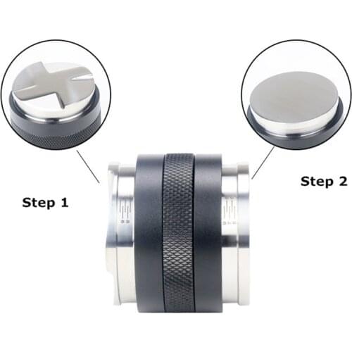 51 53 58MM Coffee Distributor 2 in 1 Espresso Tamper Stainless Espresso Maker Adjustable Tamper Corner Mat موزع قهوة