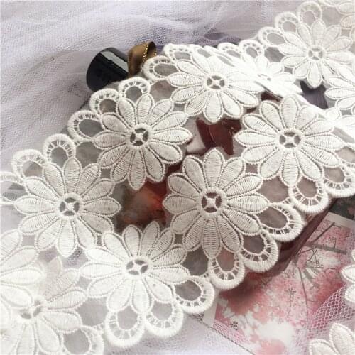 6cm water soluble bud silk embroidery lace pure cotton thread Organza embroidery clothing accessories wedding headdress accessor