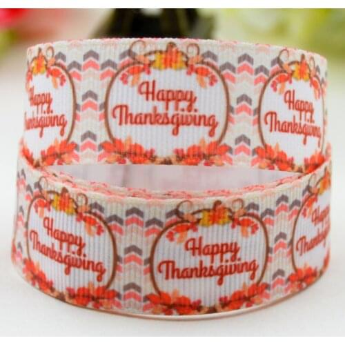 7/8'' 22mm,1" 25mm,1-1/2" 38mm,3" 75mm Thanksgiving Cartoon Character printed Grosgrain Ribbon party decoration X-01601 10 Yards