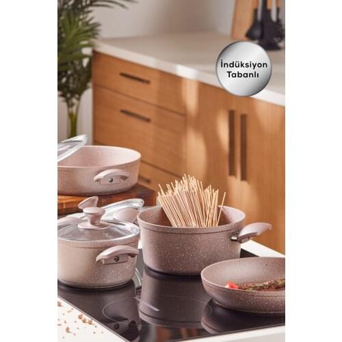 Biogranit Antique Rose New Induction Based 7 Piece Cookware Set