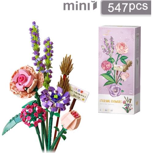 Bouquet Building Blocks Girl Gift Toys Home Plant Decoration Building Blocks Flower Model DIY Assembled Brick Childrens Toys