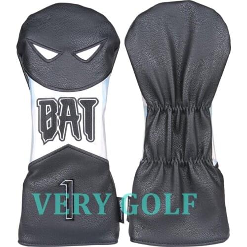 1pc Black PU Leather with BAT & 1 Embroidery Golf Club Driver Head Cover Golf Driver Wood Headcover