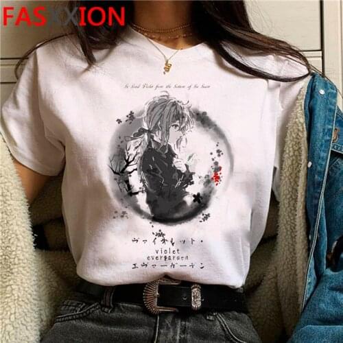 Violet Evergarden t-shirt male grunge graphic tees ulzzang couple streetwear t shirt aesthetic