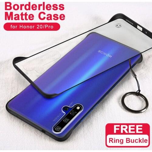 Honor 20 Frameless Transparent Matte Hard Phone Case For Huawei Honor 20 Pro Cover For Honor 20 With Finger Ring Cases