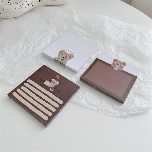 Ins same note book cartoon glasses bear coffee tone notebook note paper non-sticky