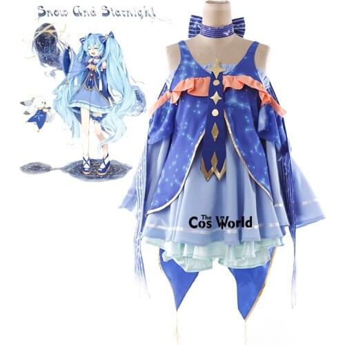 Vocaloid 2017 Snow And Starlight Miku Dress Uniform Outfit Anime Customize Cosplay Costumes