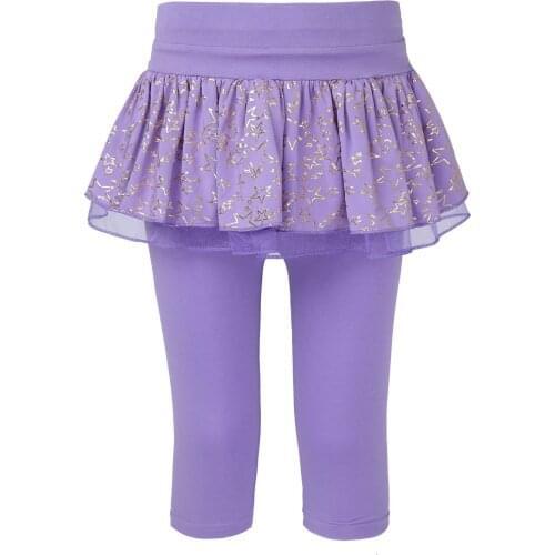 Summer Girls Cropped Cake Leggings Skirt Pants for Children Ruffle Starts Printed Pencil Pant Trousers Kids Dance Pants Culottes