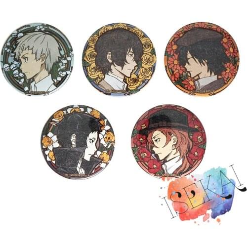 Bungo Stray Dogs Anime Atsushi Nakajima Dazai Osamu Chuya Ranpo Doppo Metal Badge Brooch Pins
