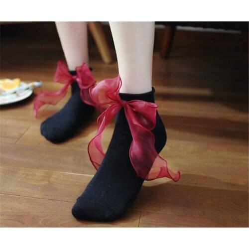 Sweet Girl Lace Bow Socks Women Lolita Socks Short Socks D226