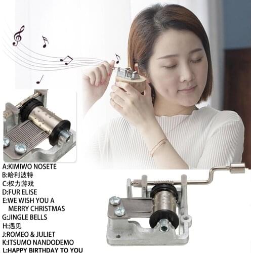 Mini Hand Shake Music Box Music Movement Hand Cranking Music Movement Perfect Gift Multiple Music Combinations