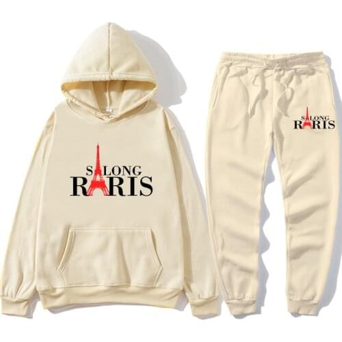 Fashion Brand Mens And Womens Sportswear Autumn Casual Mens Hoodie + Sports Pants Two-piece Hooded Sports Suit Ladies Suit