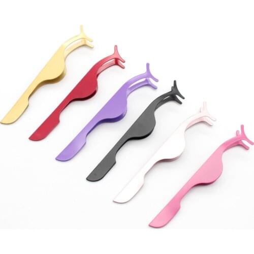 T-Shape Tweezers For Eyelash Extension 10/20/30/50/100 Pieces Fake Lashes Applicator Rose Gold/Purple/Blue/Black Makeup Tools