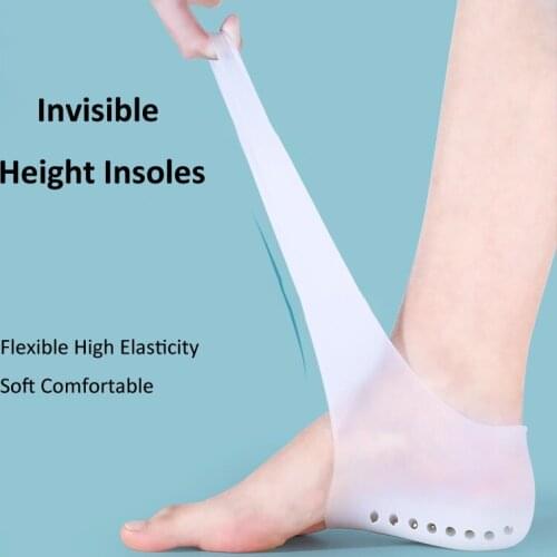Invisible Height Increase Insole Soft Silicone 1.5CM 2.5CM 3.5CM Lift Breathable Shoes Pad Men Women Socks Dropshipping
