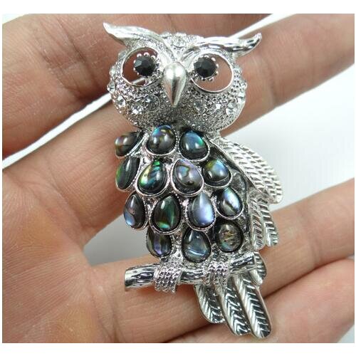 Natural Paua Abalone Shell owl Bead Pendant Alloy Jewelry making necklace for Women Vintage Jewelry Friendship Gifts F99