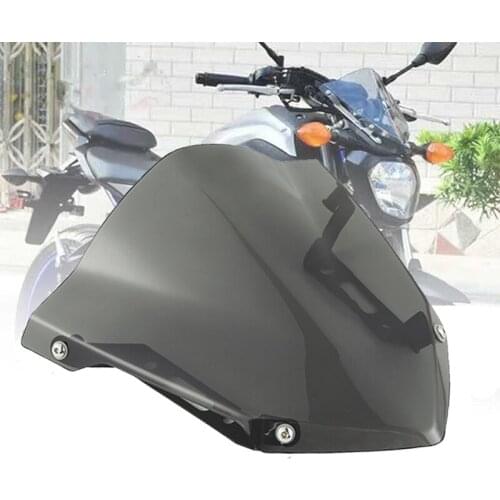 POSSBAY Motorcycle Front Windscreen Smoke Black Windshield Protection Wind Deflectors for YAMAHA MT-07 FZ-07 MT 07 FZ 07 18-20